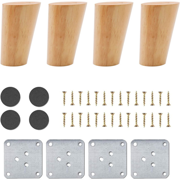 4 kpl 10 cm:n (viisto design) puukalustejalat, korvaavat