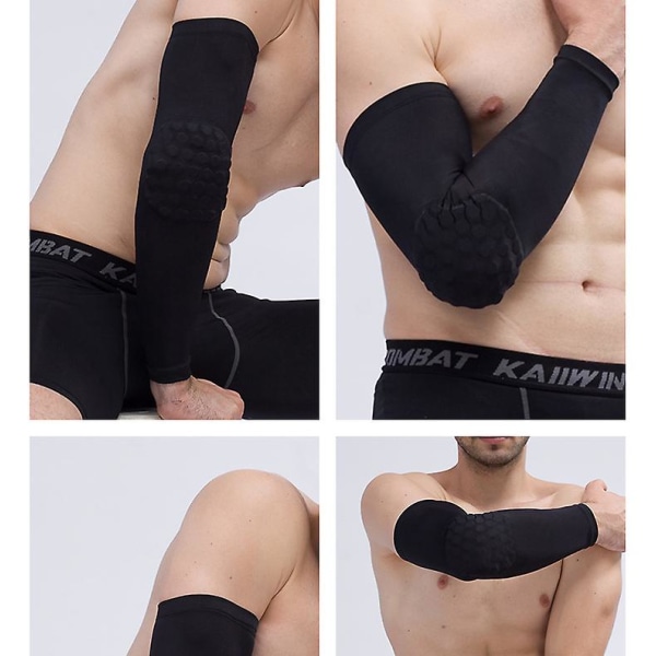 Pair Of Football Arm Sleeves Honeycomb Shaped Collision Avoidance Pad Compression Sleeves For Arms