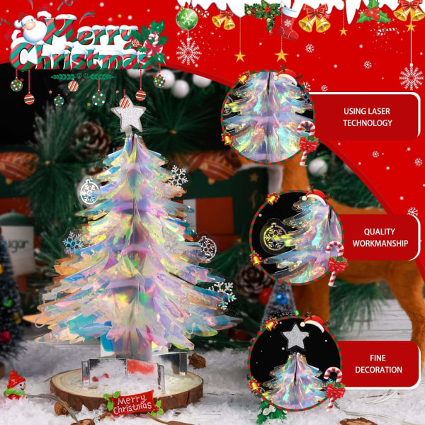 Pop Up Julgran, 7,87 tum Liten Julgran 3D Pop Up C