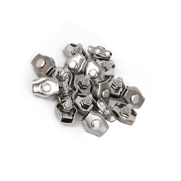 14 Pack 1/8 Inch M3 Stainless Steel Wire Rope Clip Cable Clamp Single