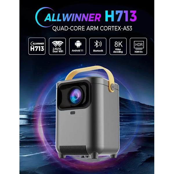 4k-projektori, jossa 260 ANSI 8000L, tukee 2,4 GHz:n WiFiä ja Bluetooth 5.0:aa