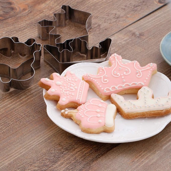 Keksform 4 st/set Krona Kung Drottning Prinsessa Former Rostfritt Stål Kakform Fondantform