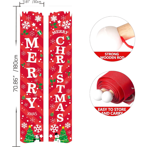 Porch Christmas Decorations, Merry Christmas Banner Welcome Brigh