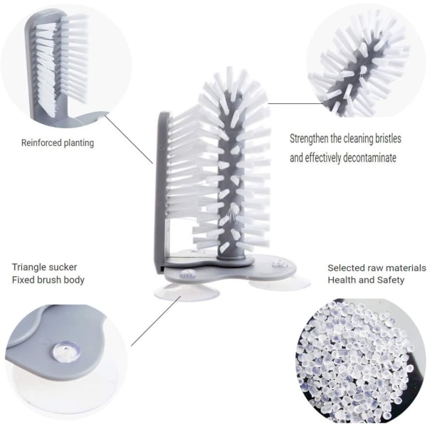 Sänkkup Sugkopp Glasrengöringsborste, Glas Ansiktsborste Koppborste