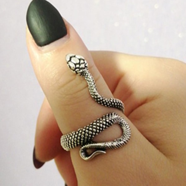 Ormring för kvinnor Reptil ormring Present till ormälskare Reptilälskare presenter (guld) Silver