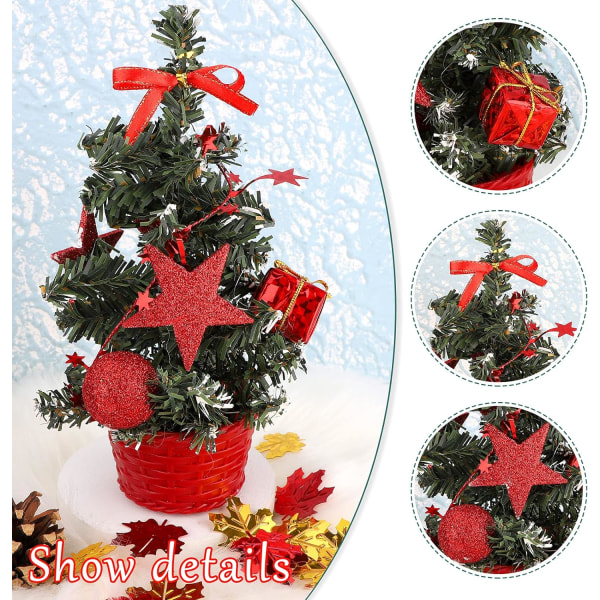 Miniatyr Kunstig Juletre - Sølv (med Ornament), 20cm Des