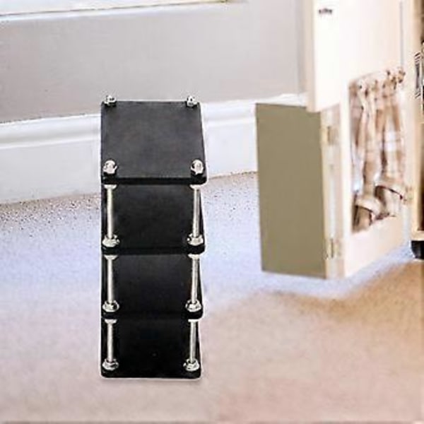 1:12 Skala Dockhus Trähylla Hyllor Display Rack Display Miniatyr Handgjord för Dockhustillbehör DIY Projekt Montering Krävs (Svart)