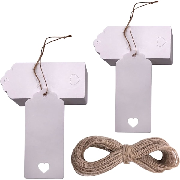 Julgåva Kraft-taggar, 100 st presenttaggar, 5,5 cm x 10,5 cm papper