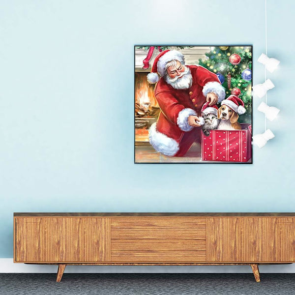 （6）3 stycken DIY diamantmålning julkit, 5D julbroderi