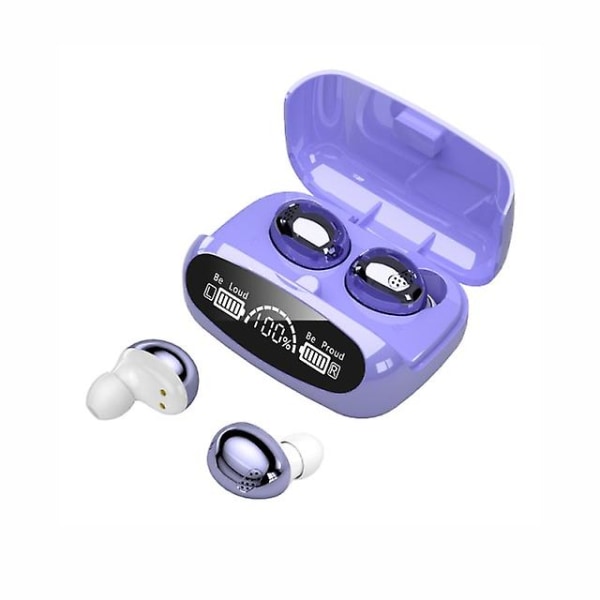 M32 Mini Bluetooth 5.1 -kuulokkeet Tws langattomat kuulokkeet mikrofonilla vedenpitävät urheilukuulokkeet Bluetooth-kuulokemikrofoni 2000 mAh (violetti)（Violet）