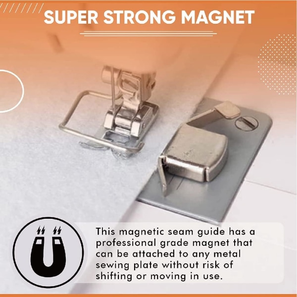 Sæt med 2 magnetiske sømstyr til symaskiner, magnetisk søm