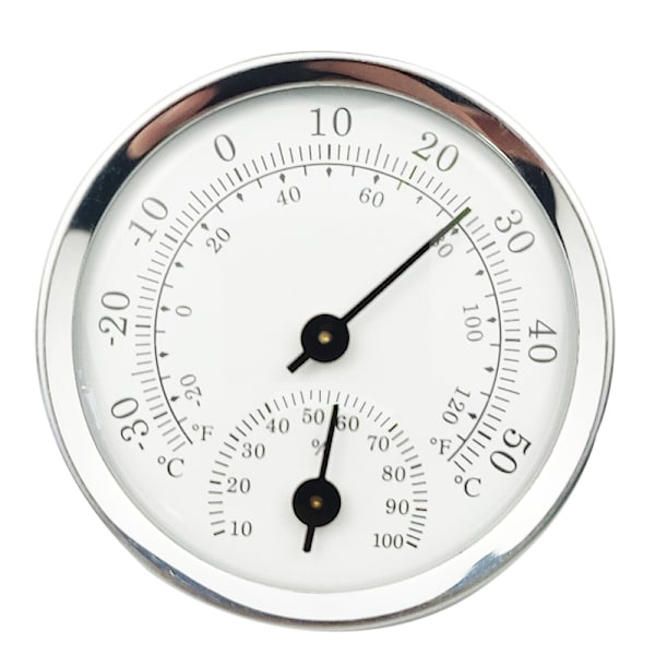 Ren Vit Analog Inomhus Termometer Hygrometer Luftfuktighet Temperatur