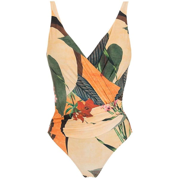 Dam badkläder i en del med baddräkt strandklänning (XL)