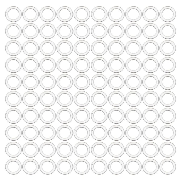 100 stycken romerska gardinringar, o-ringar Plastringar för romerska skärmar (vit)