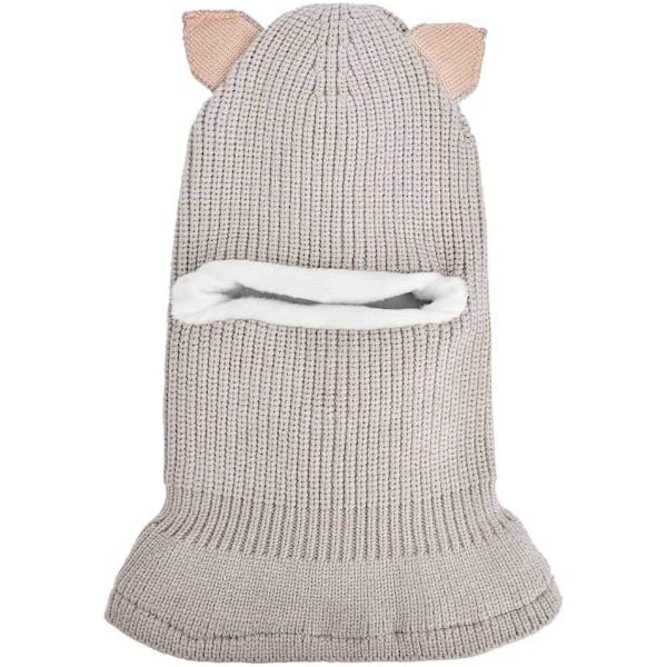 Baby Girls Boys Vinter Varma Halsduk Sjal Mössa Stickad Söt Ansiktsmask