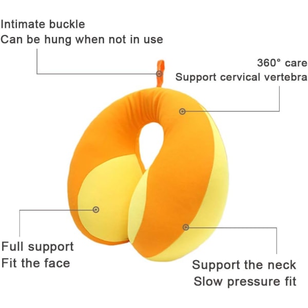 Rejsepude til Børn, U-Formet Hoved, Nakke og Havestøtte Pude