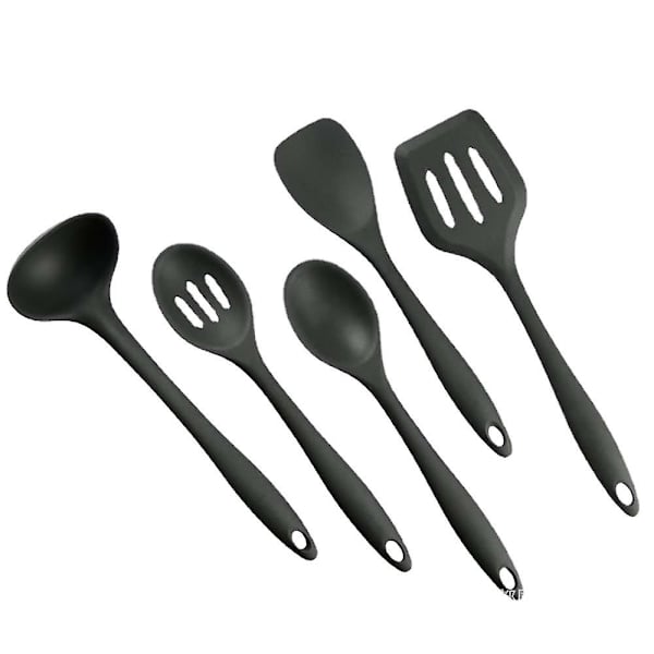 Silikon köksredskap 5-delad set läckande spade läckande sked soppslev spatel