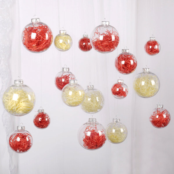 10 st Delikat transparent julgranskulor i plast