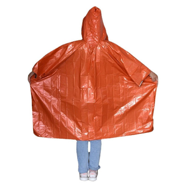 Nödfilt Regnponchos med Huva, 2 st