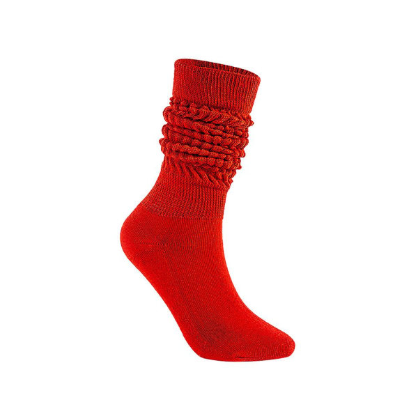 2 Pairs Women&#39;s Scrunch Socks Cotton Slouch Sock, Women Knee High Boot Sock（Red）