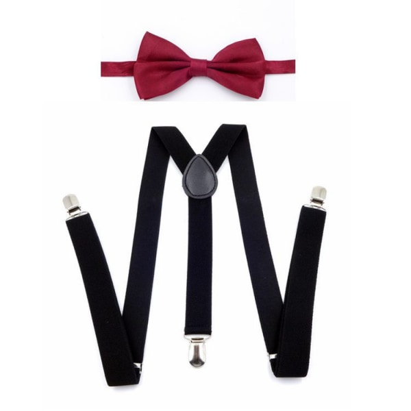 Suspenders unisex braces and bow tie stable and firm