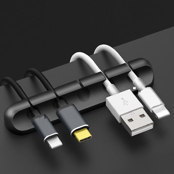 Kabelhållare Clips 2-pack Kabelhantering Sladdorganisatör Clips Silikonlim För Usb Laddning  Kontor Hem（7 hål）