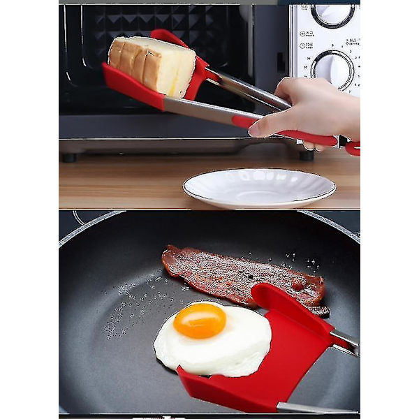 2 i 1 Smart køkkenspade og tang, non-stick, varmebestandig rustfrit stål