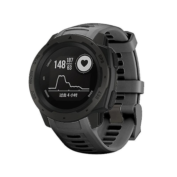 22mm Sports Watch Silikone Rem til Garmin Instinct Grå