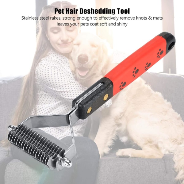 Pet Brush Pet Hair Comb Grooming Dog Undercoat Rake for Cats and