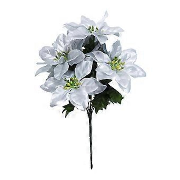 Jul Sølv Julestjerne 7-Gren Kunstig Blomsterarrangement