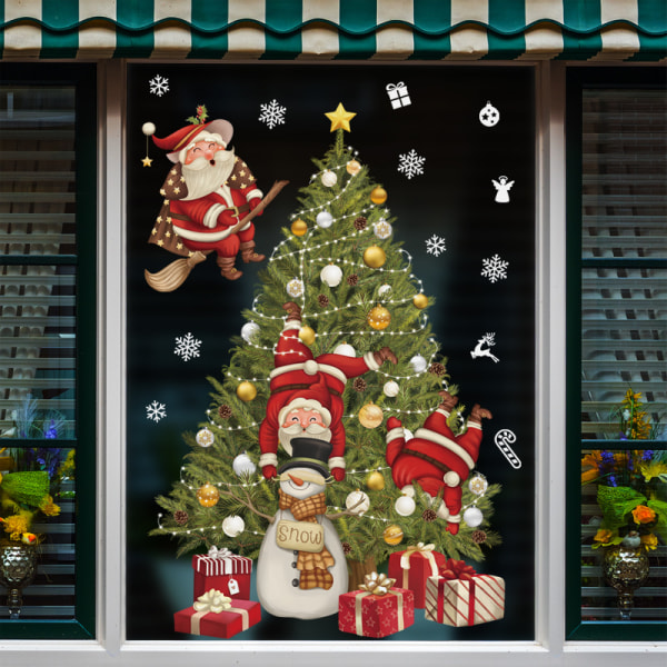 Christmas Tree Glass Sticker Shopping Mall Window Wall Sticker Ch