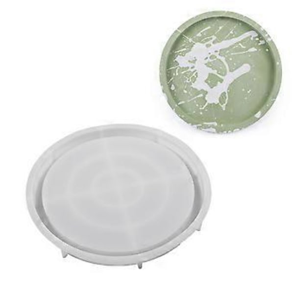 Pyöreä lautanen valumuotit DIY tarjotin hartsimuotit epoksivalu silikonitarjottimen pidike muotti käsityö korujen valmistustyökalut XL XL