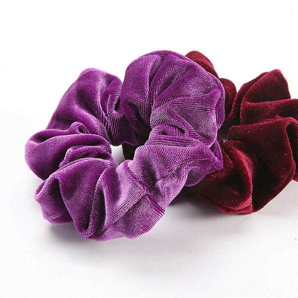 20 stk. Hårbånd i Fløjl - Farverige Elastiske Hårbånd - Scrunchies - Ponytail Holder