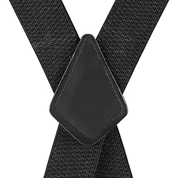 Teksturerede seler til mænd, justerbare stropper, ekstra brede 5,0 cm seler, X-ryg med metalclips (sort)