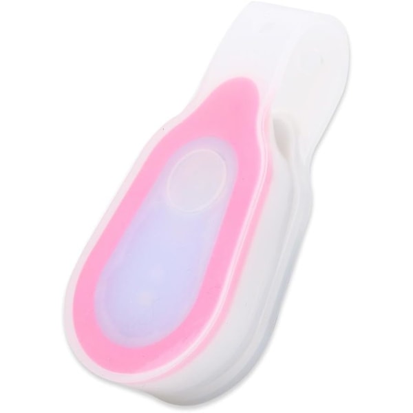Löpljus för löpare, Vattentät Bärbar LED Mini Nattknapp Silikonklämma Lampa Strobe Ljus (Rosa)