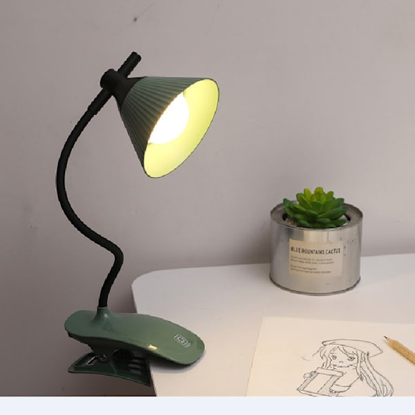 1 Pack USB Kreativ klämma skrivbordslampa nattmarknadslampa USB laddningsbar