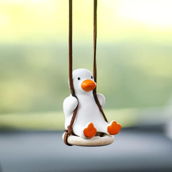 2 kpl Super Cute Swing Duck Hanging Mirror Car Interior Accessorie