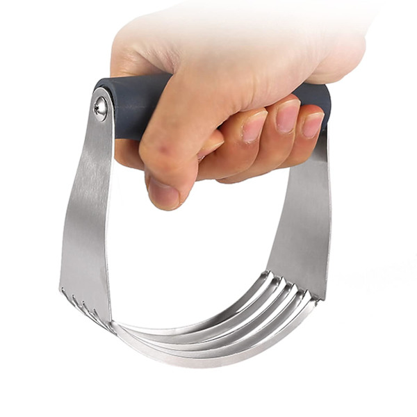 Dej Blander Rustfrit Stål Kage Cutter, Kage Cutter & Dej Mixer Med 4 Blade Kage Cutter Dej Masher（Sort）