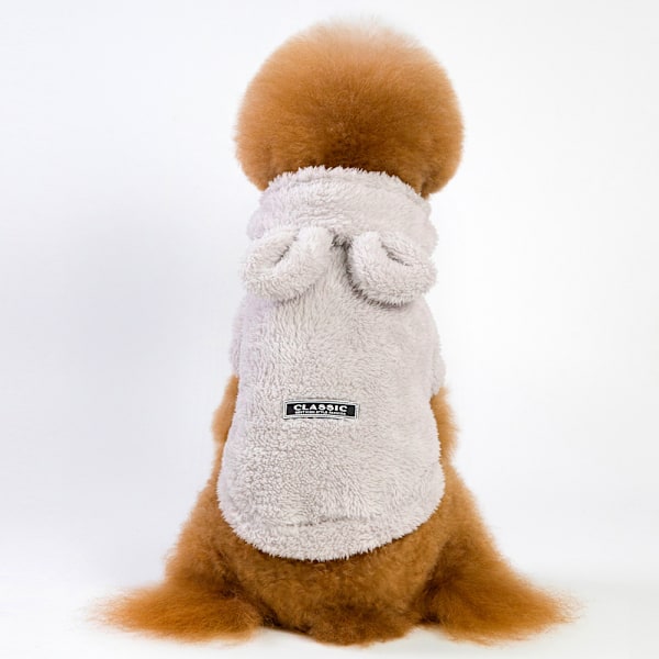 Søt hundekåpe, varm hundegenser, kjæledyrklær, hundekåpe, grå, xl