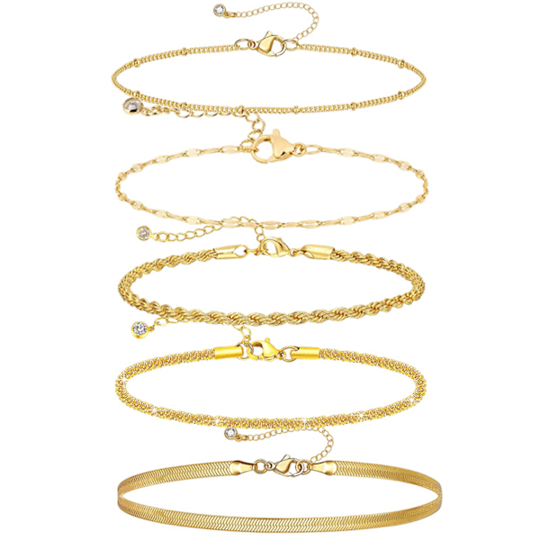 Ankelkedja hänge ädel boho fotkedja vintage pärlhalsband