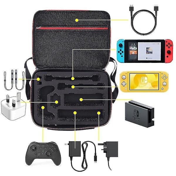Ny bärbar väska för Nintendo Switch Lite med axelrem, vattentät