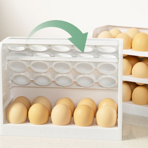 1 stk. Kjøleskap Egg Holder Organizer Gjenbrukbar Kjøleskap Organizer 3