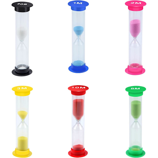 6 Pieces Hourglasses Timer Hourglass Child Tooth Sand Clock 30S/