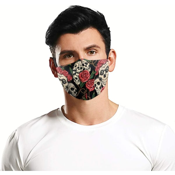 4 läskiga ansiktsmasker, återanvändbara, tvättbara och andas, hjälp med