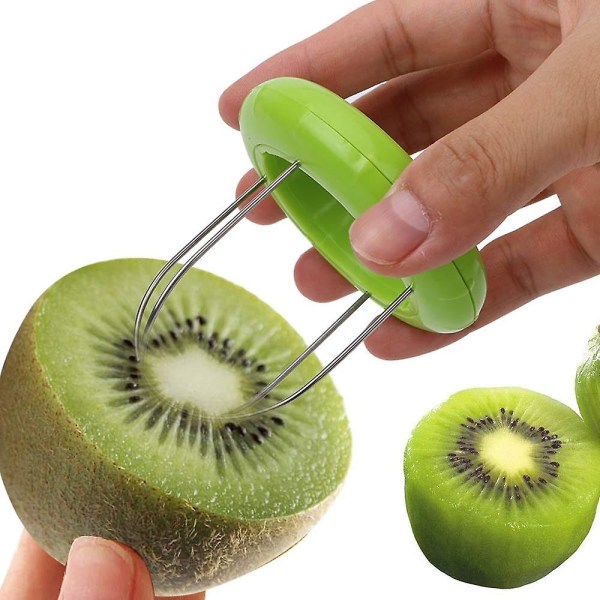 1 st köksfruktskalare Kiwi-skärare Enhet Skär Grävning Kärna Twister Slicer, slumpmässig färg