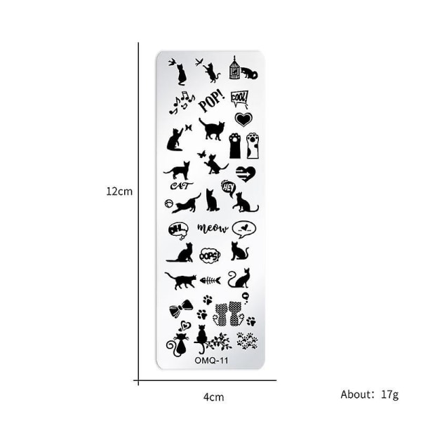 Nagelstämpelplatta Stämpelmall Nagelbildplatta Stencil Diy Tryck Rostfritt Stål Verktyg（OMQ01）