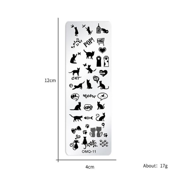 Neglestempelplate Stempelmal Neglebildeplate Stencil Diy Trykk Rustfritt Stål Verktøy（OMQ12）