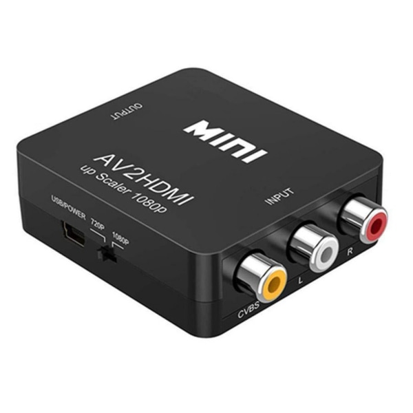 RCA til HDMI AV til HDMI Adapter 1080P HDMI RCA Adapter Audio Video