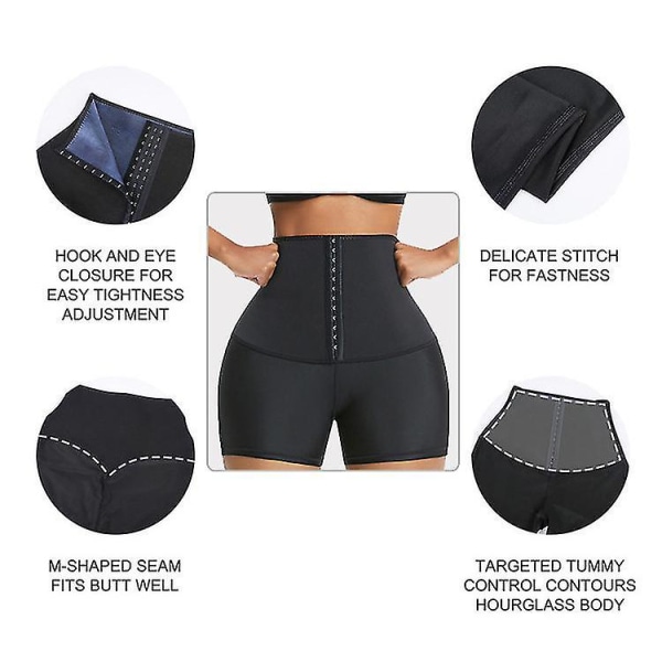 Svette Sauna Bukser, Body Shaper Midjetrener, Shapewear, Tummy Hot Thermo Svette Leggings, Fitness Trening（S）