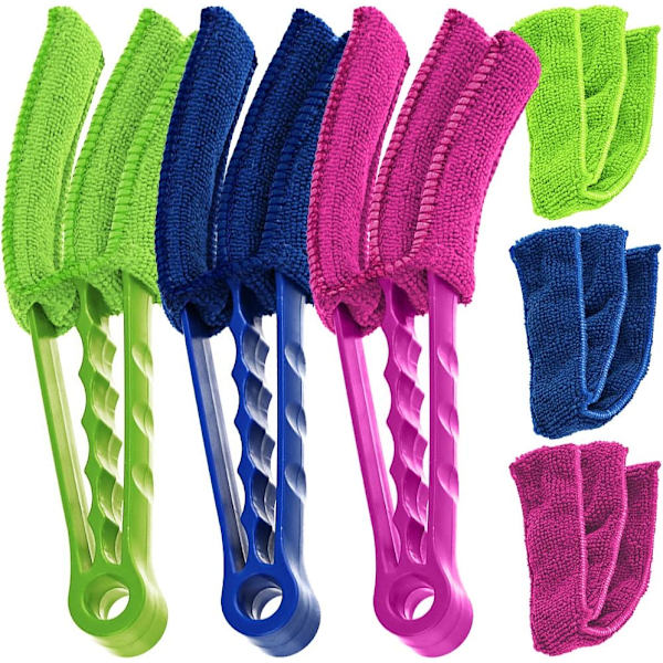 3-pack persiennborstar, luftkonditionering - med 3 mikrofiberöverdrag